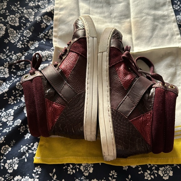 EUC Coach “Pembroke Patchwork” High top Leather Sneakers. Oxblood Size 6 B - Picture 8 of 8